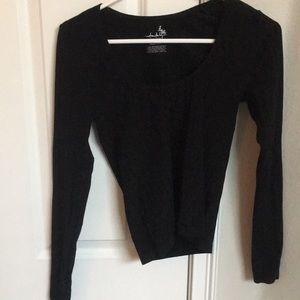 Free People Black Long Sleeve Top